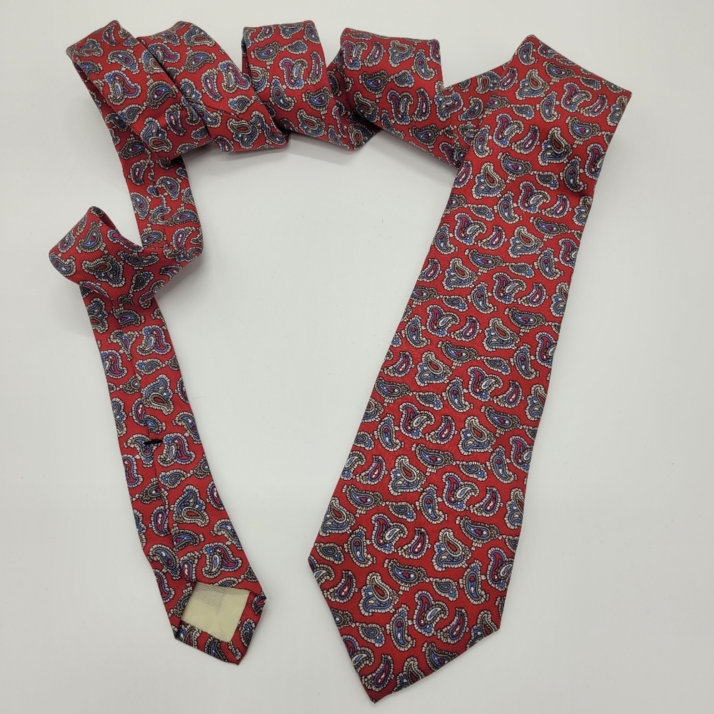 Liberty Of London Silk Tie Paisley Red Blue Vintage USA Made Classic